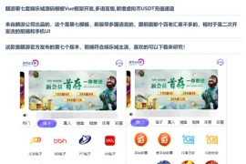 麒游第七套娱乐城源码模板Vue框架开发,多语言版,新增虚拟币USDT充值通道+文本搭建说明